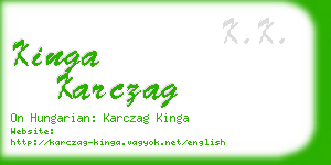 kinga karczag business card